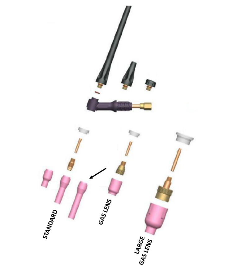 Strata WP9/WP20 Tig Torch X-Long Ceramic Cups